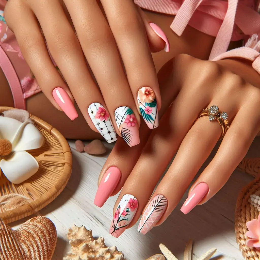 Pink and White Nail Designs