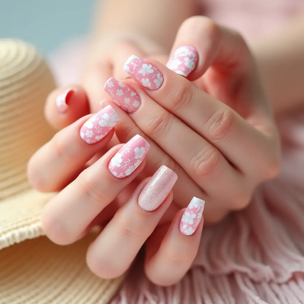 Pink and White Nail Designs