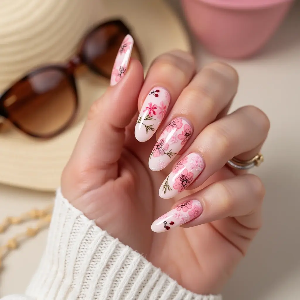 Pink and White Nail Designs