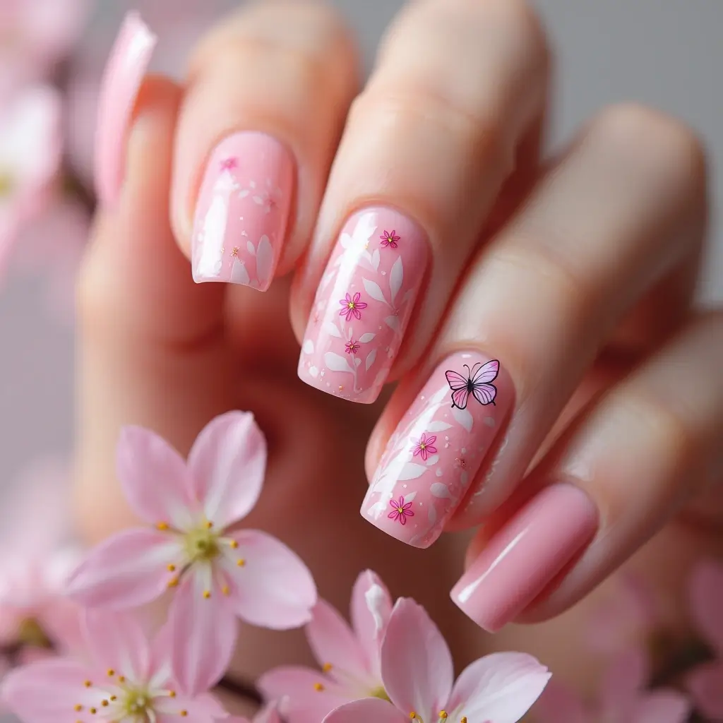 Pink and White Nail Designs 