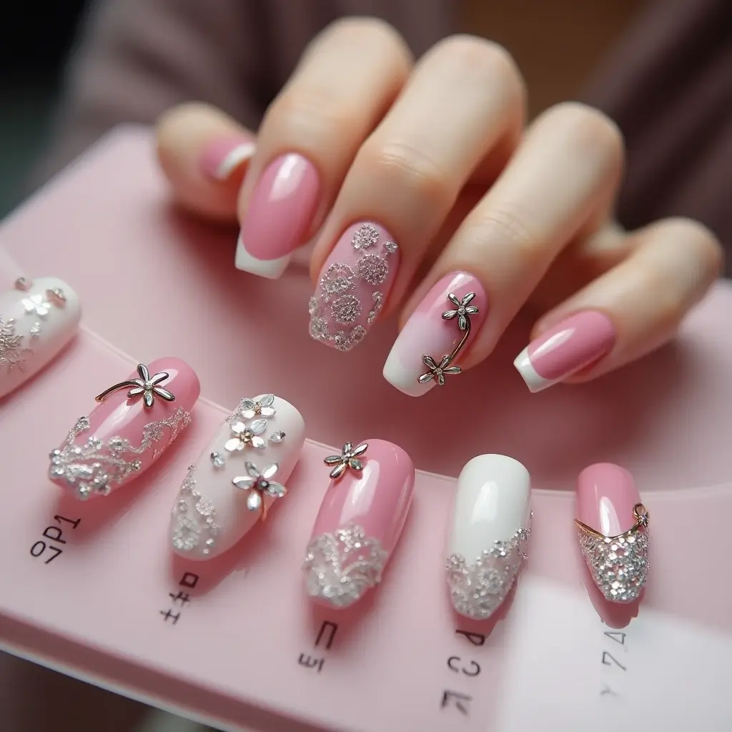 Pink and White Nail Designs