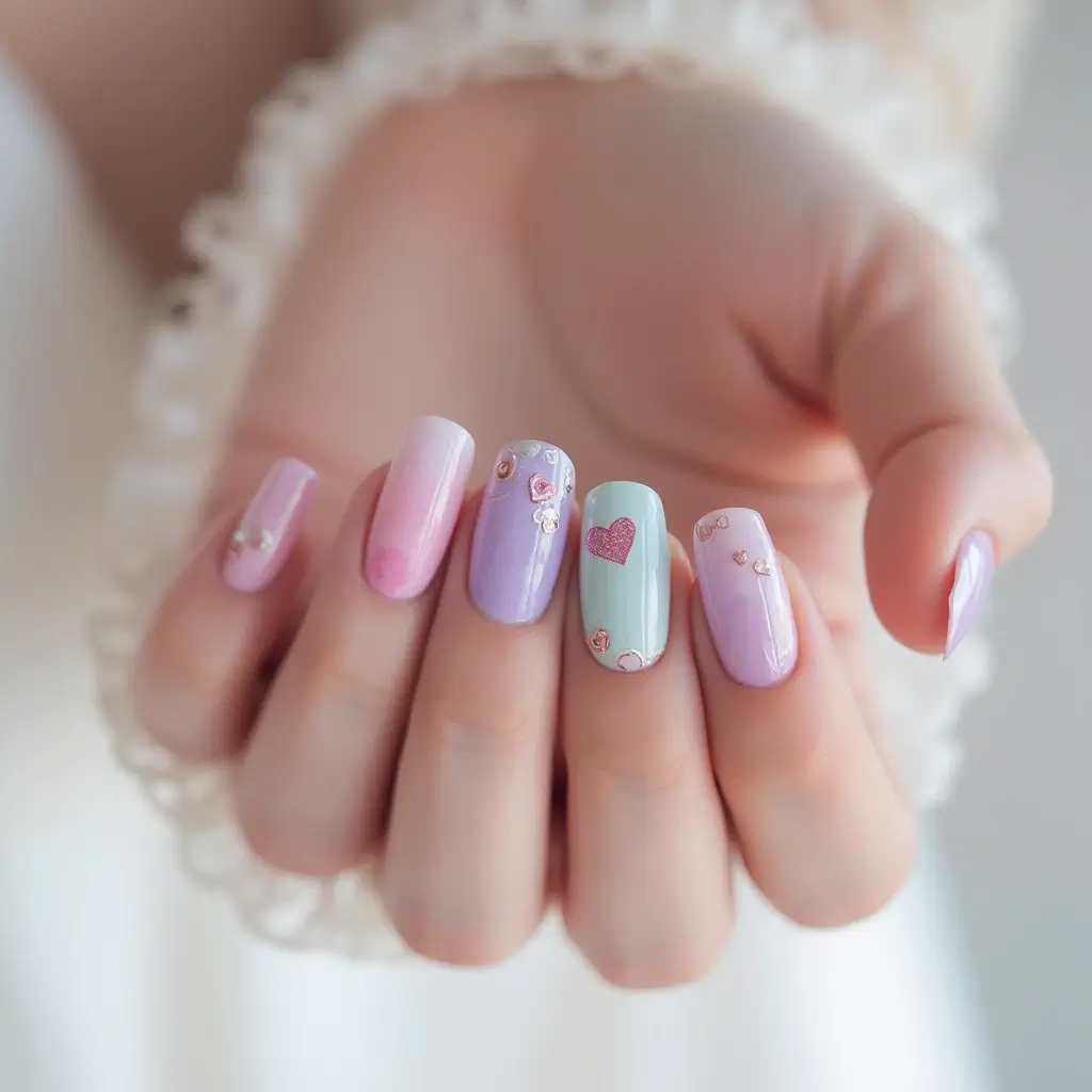 Pastel Valentine's Day Nails