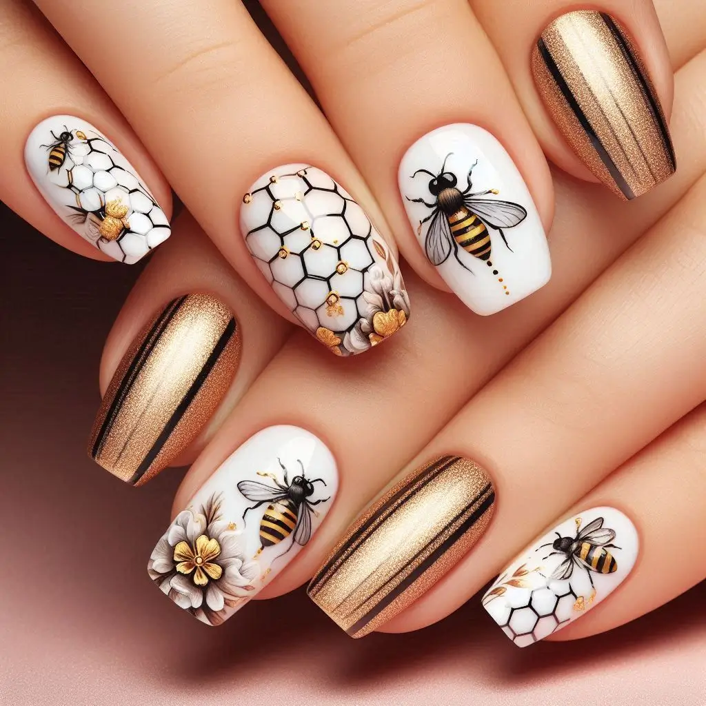 Classic Bee Nail Designs