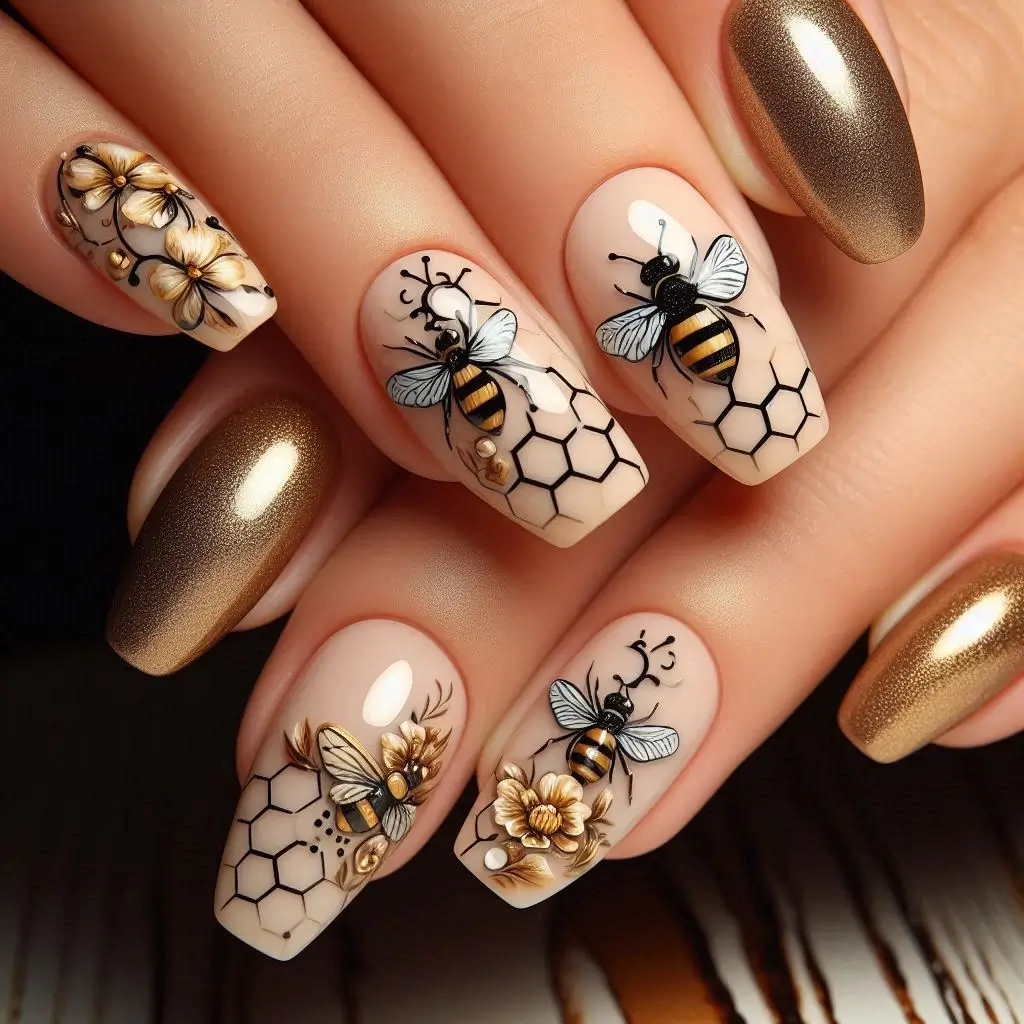 Classic Bee Nail Designs