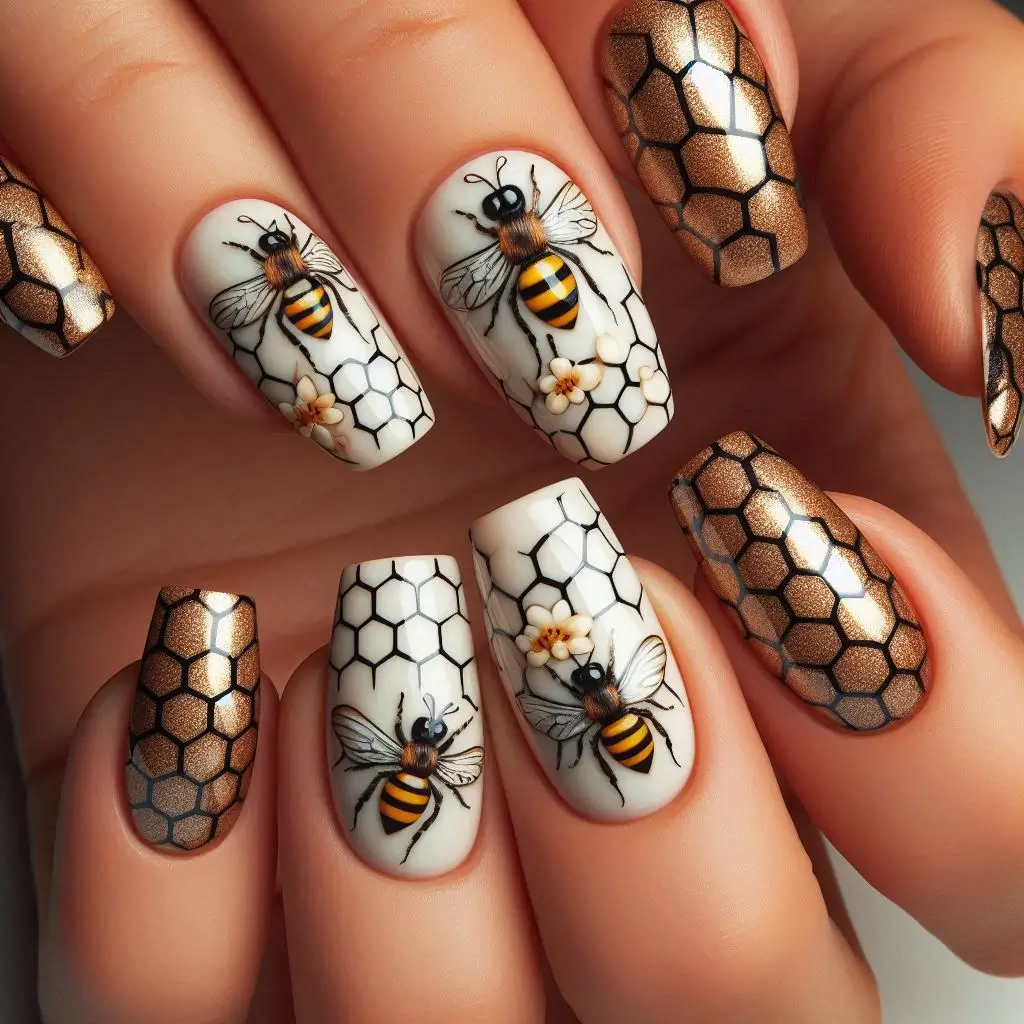 Classic Bee Nail Designs