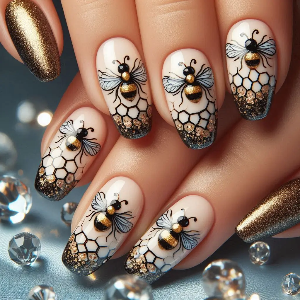 Classic Bee Nail Designs