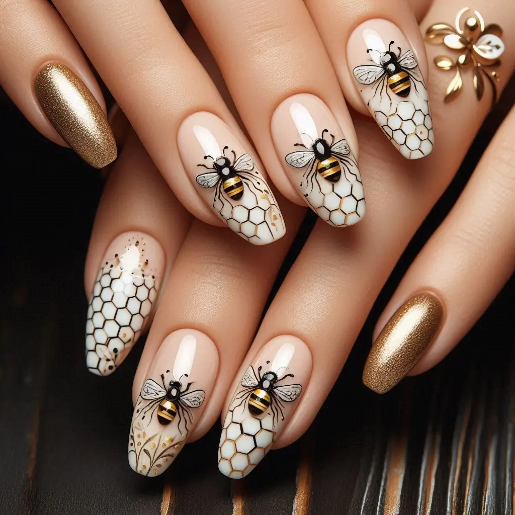 Classic Bee Nail Designs