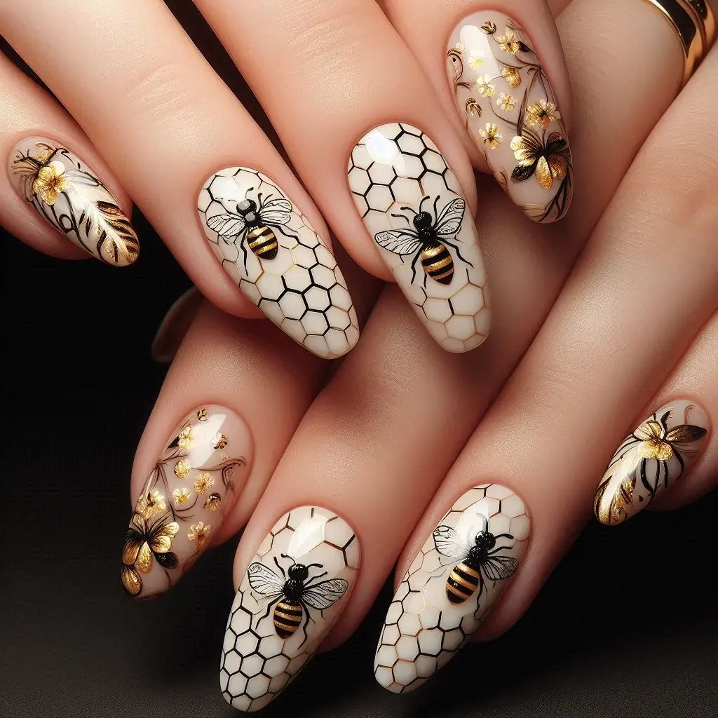 Classic Bee Nail Designs