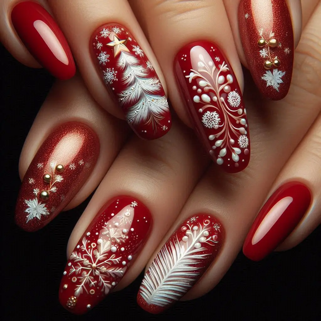 50+ Christmas Nail Art Stickers Designs for 2025