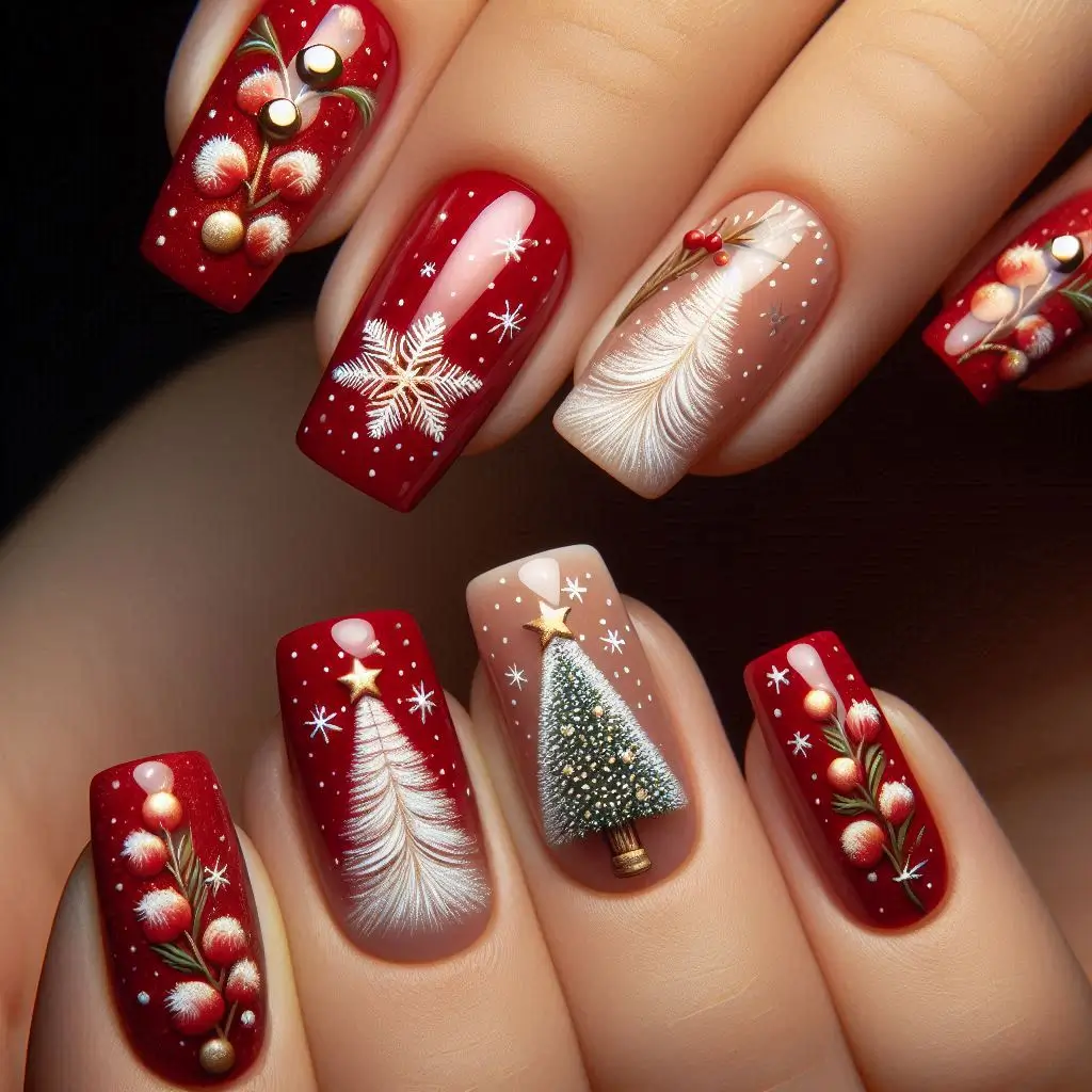 50+ Christmas Nail Art Stickers Designs for 2025