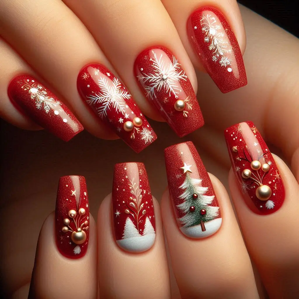 50+ Christmas Nail Art Stickers Designs for 2025