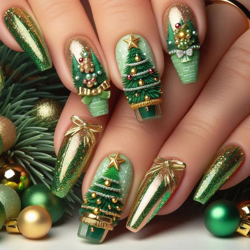 50+ Christmas Nail Art Stickers Designs for 2025