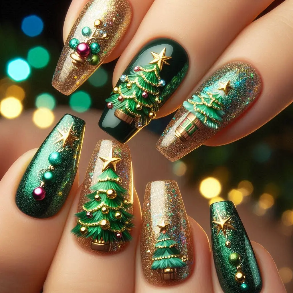 50+ Christmas Nail Art Stickers Designs for 2025