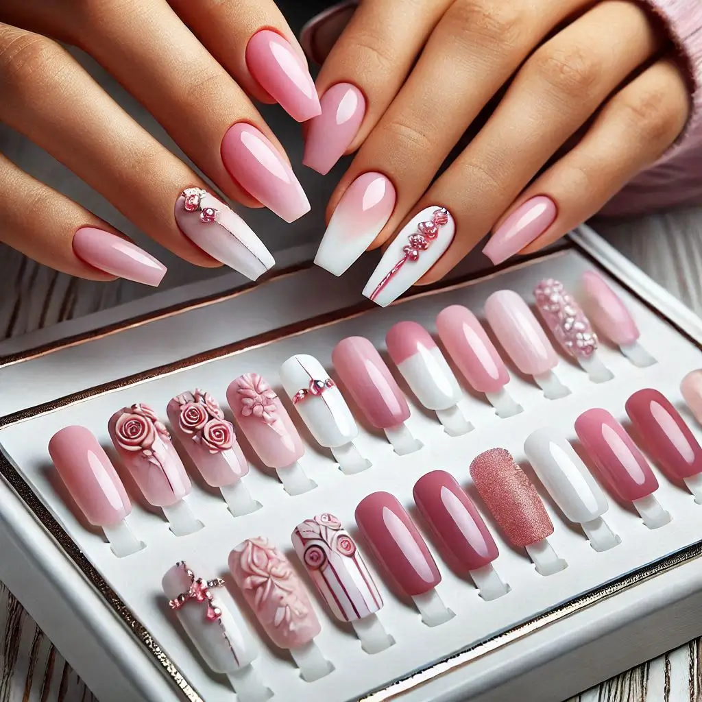 Pink and White Nail Designs